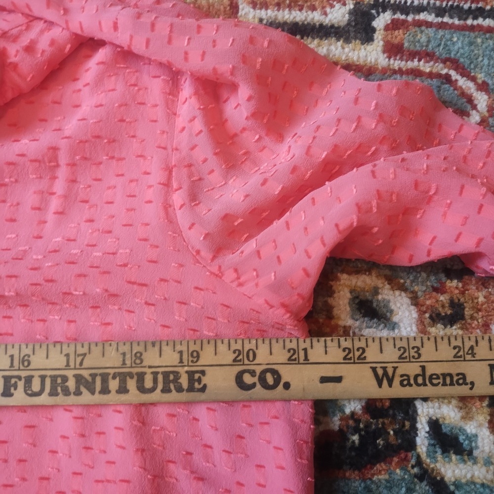 J.Crew Silk Blend Blouse Womens 12 Pink V-Neck Long Sleeve Classic Luxe - Picture 8 of 9